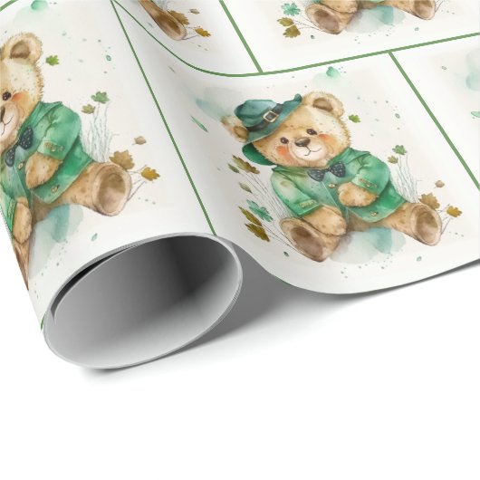 Irish Teddy Bear Cadeaupapier (Rol Hoek)