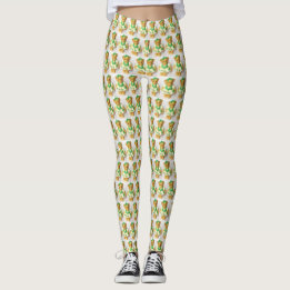 Irish Teddy Bear St. Pat'rick's Day-Print Leggings