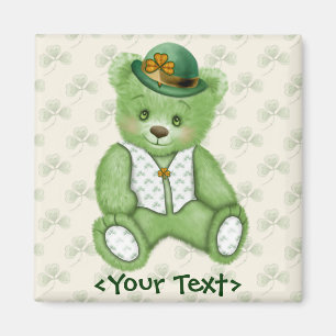 Irish Teddybeer - Green Magneet