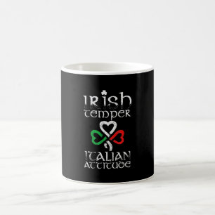 IRISH TEMPER ITALIAN ATTITUDE Flag St Patricks Day Koffiemok