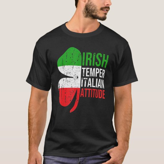 Irish Temper Italy Attitude St Patrick's Day Sha T-shirt (Voorkant)