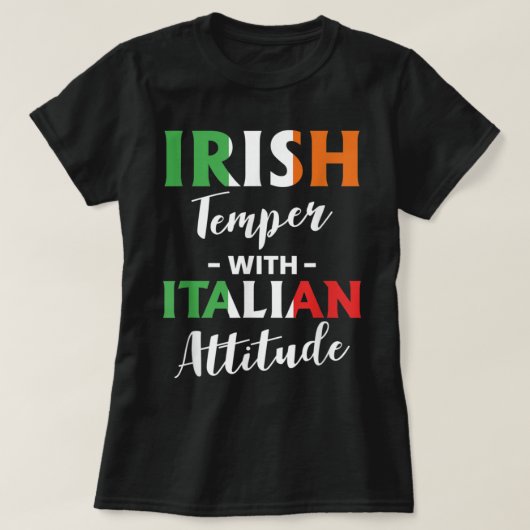 Irish Temper with Italititude Italiener T-shirt (Design voorkant)