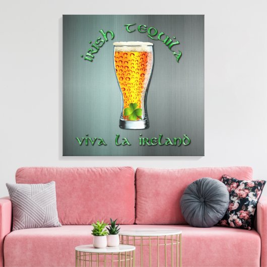 Irish Tequila - Viva la Ireland Canvas Afdruk (Insitu (Woonkamer))