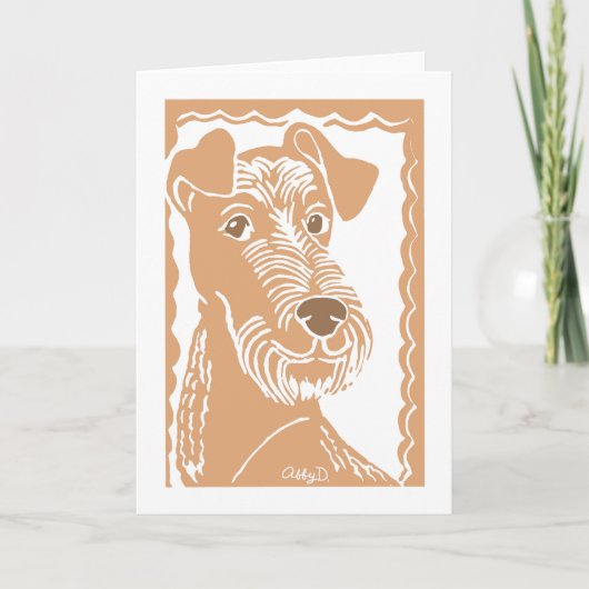 Irish Terrier Art Wenskaart Kaart (Voorkant)