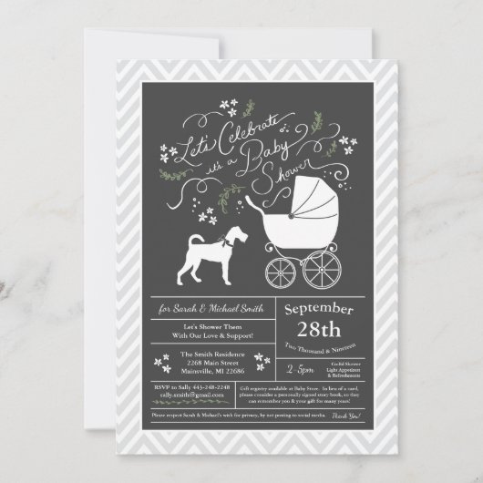 Irish Terrier Baby shower genderneutraal Kaart (Voorkant)