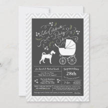 Irish Terrier Baby shower genderneutraal