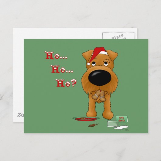 Irish Terrier Christmas Feestdagenkaart (Voorkant / Achterkant)