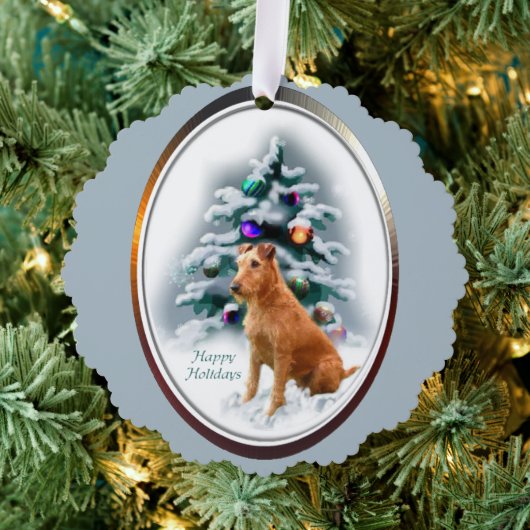 Irish Terrier Christmas Gifts Ornament (Insitu (Drie))