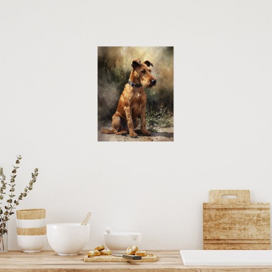 Irish Terrier Dog Art Print Poster (Keuken)