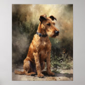 Irish Terrier Dog Art Print Poster (Voorkant)