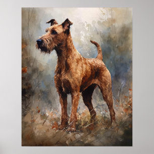 Irish Terrier Dog Art Print Poster