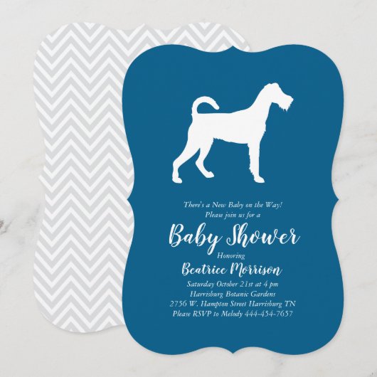 Irish Terrier Dog Baby shower Blue Boy Kaart (Voorkant / Achterkant)