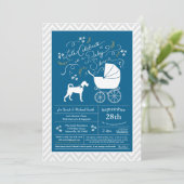 Irish Terrier Dog Baby shower Blue Boy Kaart (Staand voorkant)