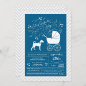 Irish Terrier Dog Baby shower Blue Boy Kaart (Voorkant / Achterkant)