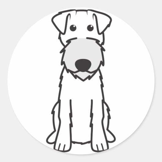 Irish Terrier Dog Cartoon Ronde Sticker (Voorkant)