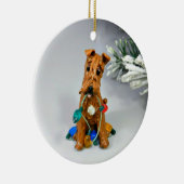 Irish Terrier Dog Ceramic Ornament (Rechts)