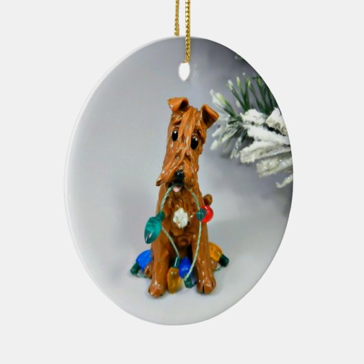 Irish Terrier Dog Ceramic Ornament (Rechts)