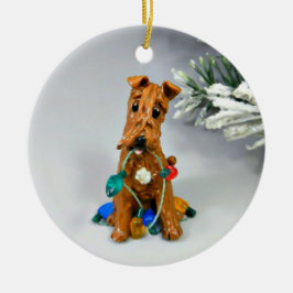 Irish Terrier Dog Ceramic Ornament