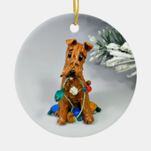Irish Terrier Dog Ceramic Ornament (Voorkant)