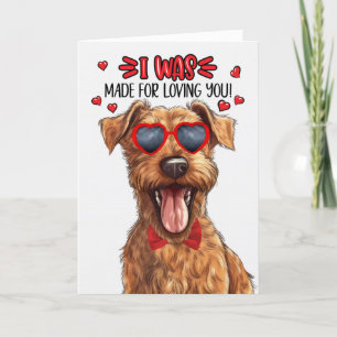 Irish Terrier Dog Gemaakt voor Loving You Valentij Feestdagen Kaart