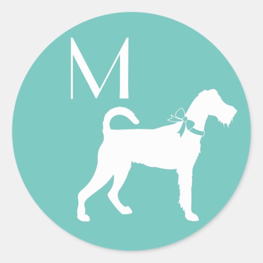 Irish Terrier Dog Puppy Ronde Sticker (Voorkant)