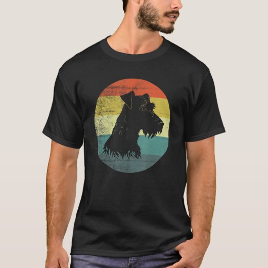 Irish Terrier Dog Retro Style T-shirt (Voorkant)