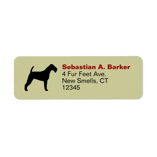 Irish Terrier Dog Silhouette Return Address Labels (Voorkant)