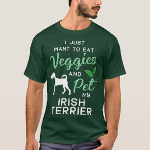 Irish Terrier Funny Vegan Hondenliefhebber Eigenaa T-shirt