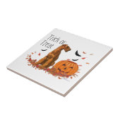Irish Terrier Halloween Tegeltje (Zijkant)