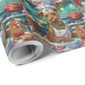 Irish Terrier Holiday Baking: feestelijke kerstdag Cadeaupapier (Rol Hoek)