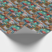 Irish Terrier Holiday Baking: feestelijke kerstdag Cadeaupapier (Hoek)