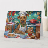 Irish Terrier Holiday Baking: feestelijke kerstdag Kaart (Voorkant)