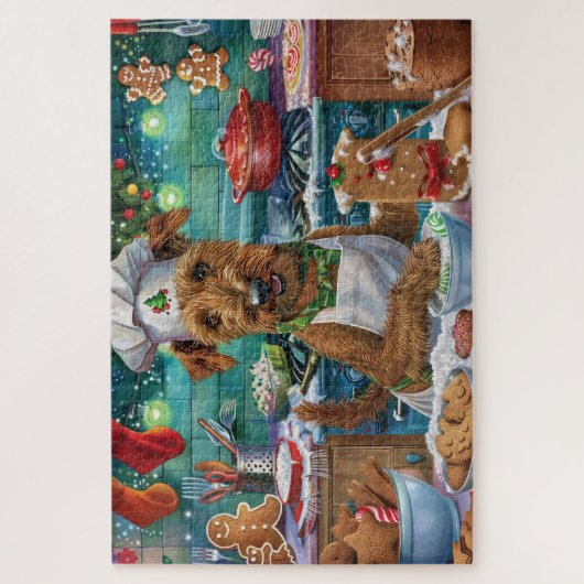 Irish Terrier Holiday Baking: feestelijke kerstdag Legpuzzel (Verticaal)