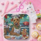 Irish Terrier Holiday Baking: feestelijke kerstdag Papieren Bordje (Feest)