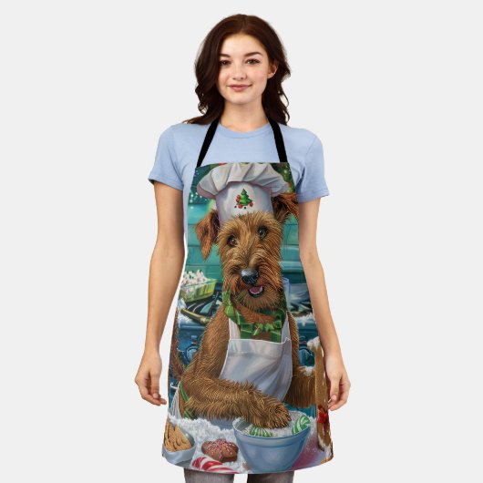 Irish Terrier Holiday Baking: feestelijke kerstdag Schort (Gedragen)