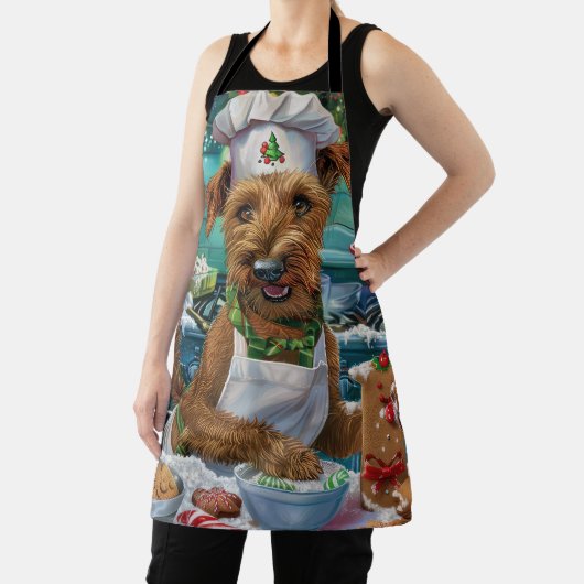 Irish Terrier Holiday Baking: feestelijke kerstdag Schort (Insitu)