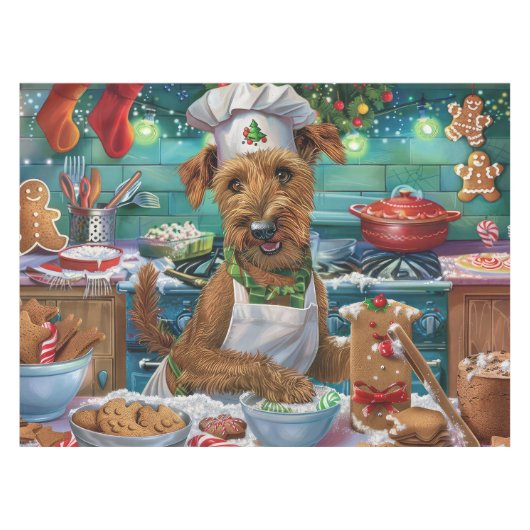 Irish Terrier Holiday Baking: feestelijke kerstdag Tafelkleed (Voorkant (Horizontaal))