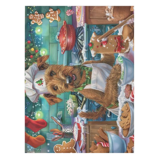 Irish Terrier Holiday Baking: feestelijke kerstdag Tafelkleed (Voorkant)