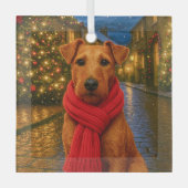 Irish Terrier Holiday  Glas Ornament (Voorkant)