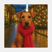 Irish Terrier Holiday  Glas Ornament (Achterkant)