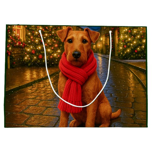 Irish Terrier Holiday  Groot Cadeauzakje (Achterkant)