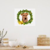 Irish Terrier Holly Wreath Poster (Keuken)