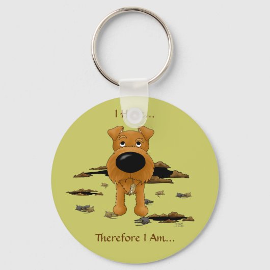 Irish Terrier (Irish Terriers) I Hunt... Button Sl Sleutelhanger (Voorkant)