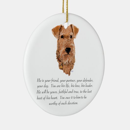 Irish Terrier Keepomwille - Male Keramisch Ornament (Rechts)