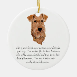Irish Terrier Keepomwille - Vrouw Keramisch Ornament