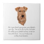 Irish Terrier Keepomwille - Vrouw Tegeltje (Voorkant)
