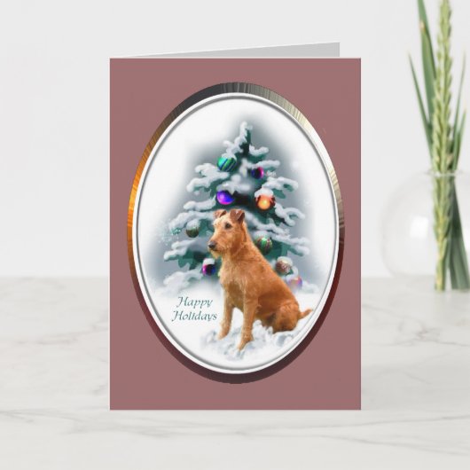 Irish Terrier kerstcadeaus Feestdagen Kaart (Voorkant)