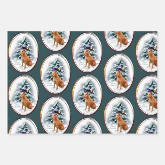 Irish Terrier kerstcadeaus Inpakpapier Vel (Voorkant 3)