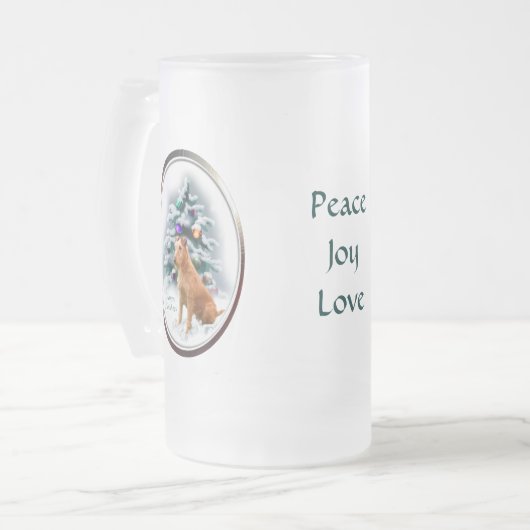 Irish Terrier kerstcadeaus Matglas Bierpul (Voorkant links)