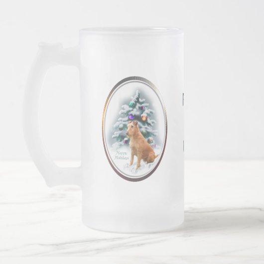 Irish Terrier kerstcadeaus Matglas Bierpul (Links)